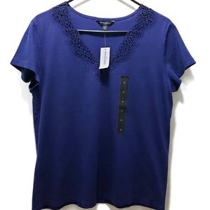 Banana republic ayelet V neck top women blue M C5